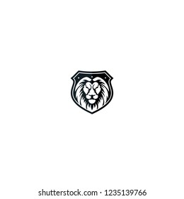 lion shield logo vector icon