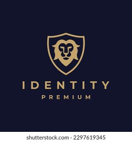 Lion Shield Logo Vector Icon Illustration