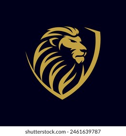 Lion Shield Logo Vector Image