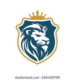 Lion Shield Logo Vector Image