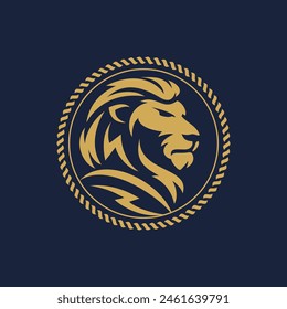 Lion Shield Logo Vector Image