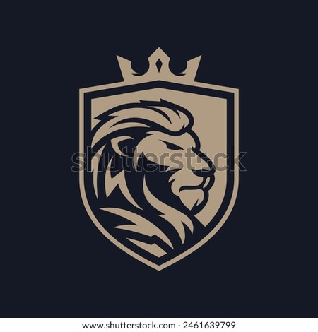 Lion Shield Logo Vector Image