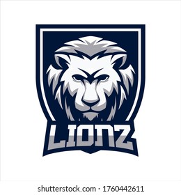 ILUSTRACIÓN DEL VECTOR DE LOGOTIPO MASCOT DE LION SHIELD