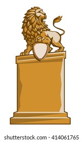 Lion with a shield on the monument