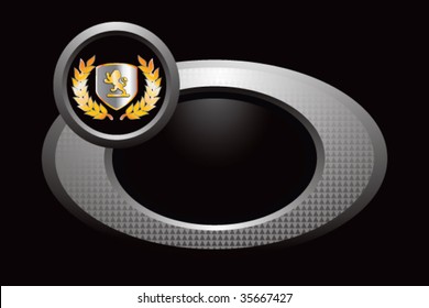 lion shield on silver ring