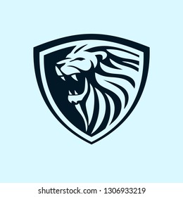 lion shield vector design 02