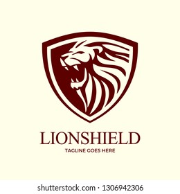 Lion shield vector logo design inspiration 01
