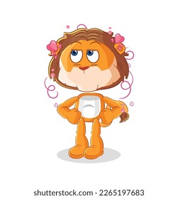 el vector tímido del león. personaje de caricatura