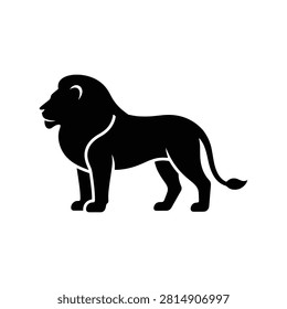 Lion Side Profile Solid Silhouette Icon