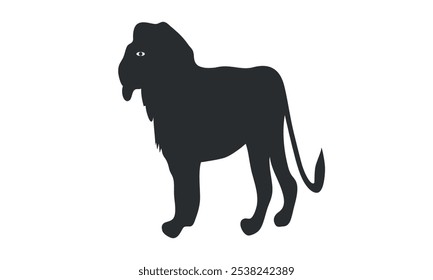 Lion Side View Hunting Silhouette Vector Illustration