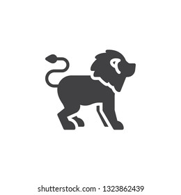 Lion side view vector icon. filled flat sign for mobile concept and web design. lion standing glyph icon. Wild animal symbol, logo illustration. Pixel perfect vector graphics