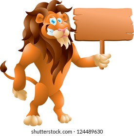 lion with sign
