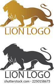 Lion sign symbol. horoscope symbol. Astronomy image isolated in simple black and white style, luxurious golden color