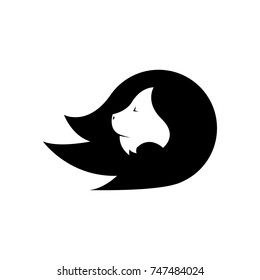lion in silhouette design shape