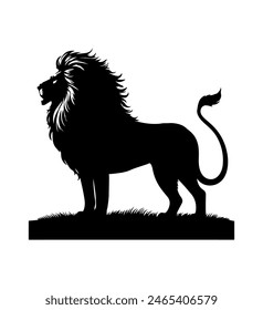 Lion Silhouette Graphic Logo on White Background.	
