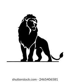 Lion Silhouette Graphic Logo on White Background.	
