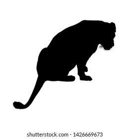 Lion Silhouette. Highly Detailed Smooth Design. Vector Illustration.