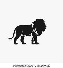 Lion silhouette icon isolated on white background. Vector stock