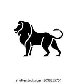 Lion Silhouette Icon On White Background