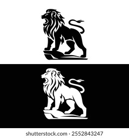 Lion silhouette. icon, symbol, vector graphic illustration.