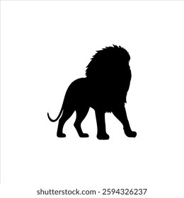 Lion Silhouette icon vector flat design.
