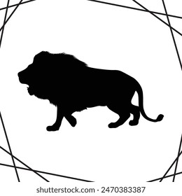 Lion silhouette illustration Design Lion silhouette icon