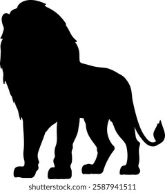 Lion silhouette illustration vector design.