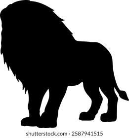 Lion silhouette illustration vector design.