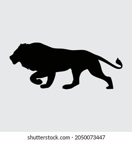 Lion Silhouette, Lion Isolated On White Background