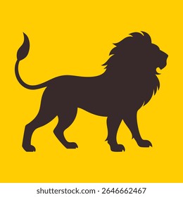 Lion silhouette logo. Black Lion icon isolated on white background. Vector illustration.
