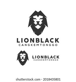 lion silhouette logo design template