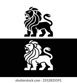 Lion silhouette. logo, head of a lion, icon, symbol, vector graphic illustration.