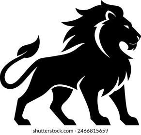 Lion silhouette logo icon vector illustration.