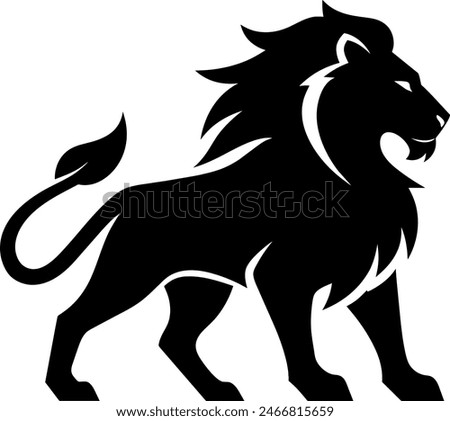 Lion silhouette logo icon vector illustration.