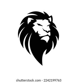 Lion silhouette logo symbol design illustration. Clean logo mark design. Illustration for personal or commercial business branding.