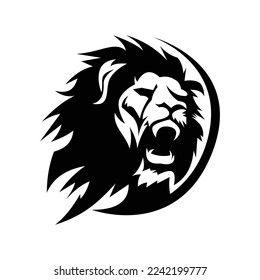 Lion silhouette logo symbol design illustration. Clean logo mark design. Illustration for personal or commercial business branding.