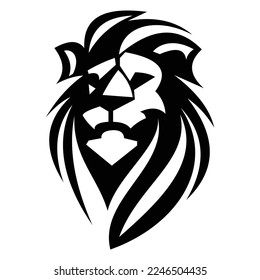 Lion silhouette logo symbol design illustration. Clean logo mark design. Illustration for personal or commercial business branding.