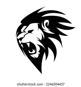 Lion silhouette logo symbol design illustration. Clean logo mark design. Illustration for personal or commercial business branding.