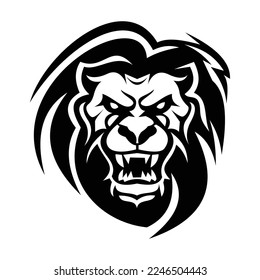 Lion silhouette logo symbol design illustration. Clean logo mark design. Illustration for personal or commercial business branding.