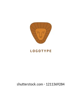 Lion silhouette logo. Vector abstract minimalistic illustration leo. Pride icon. Safari, savanna, zoo, animal vector flat style logotype modern.