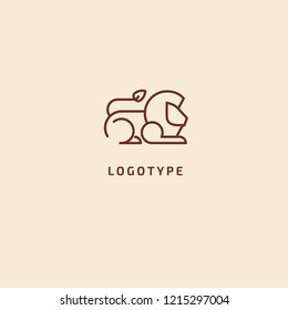 Lion silhouette logo. Vector abstract minimalistic illustration leo. Pride icon. Safari, savanna, zoo, animal vector flat style logotype modern.