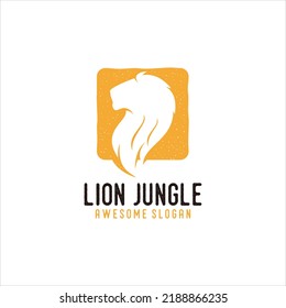 lion silhouette logo vintage vector