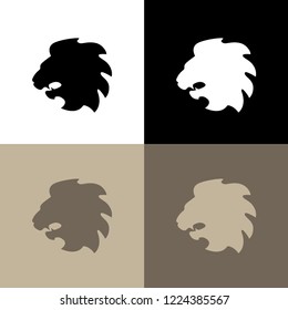 Lion silhouette. Lion logotype. Lion head vector illustration.