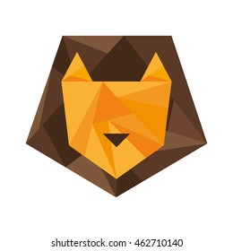 lion silhouette low poly icon vector illustration icon