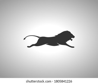 Lion Silhouette on White Background. Isolated Vector Animal Template for Logo Company, Icon, Symbol etc