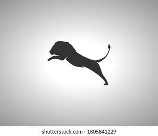 Lion Silhouette on White Background. Isolated Vector Animal Template for Logo Company, Icon, Symbol etc
