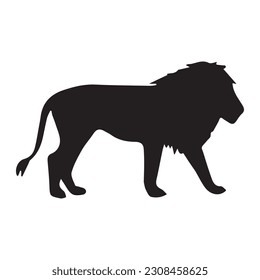 Lion Silhouette on white background
