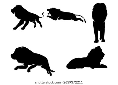 Lion silhouette on white background
