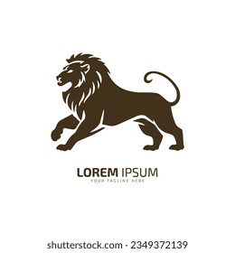 Lion Silhouette Symbol Vector Logo Concept with White background.