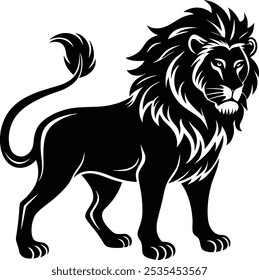 Lion Silhouette Vector | Adorable Animal Illustrations for Nature and Easter-Themed Designs